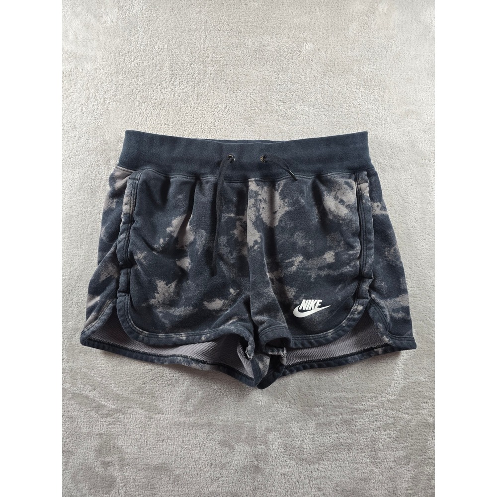Nike Tie Dye Sweat Shorts Women XS Black Grey BV8870-010‎ Gym Athletic